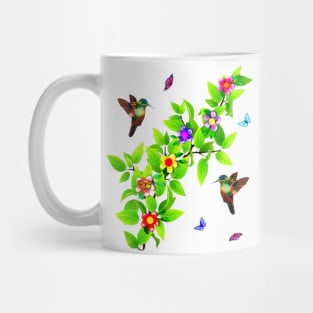 Cute Hummingbirds and Butterflies Mug